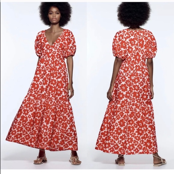 Zara printed poplin dress - Picture 4 of 10